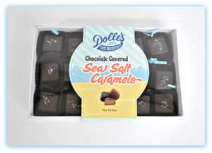 box of Dolle's®Chocolate Covered Sea Salt Caramels