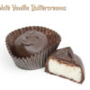 2 Dark Chocolate Vanilla Buttercreams with one cut in half
