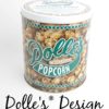 1 gal tin of Dolle's® Popcorn decorated with caramel popcorn artwork