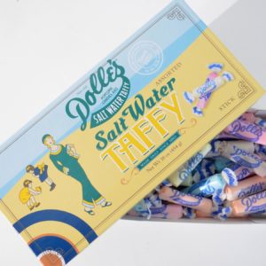 half open box of Dolle's® Assorted Salt Water Taffy Sticks