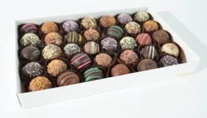 open 16ox box of assorted Gourmet Truffles