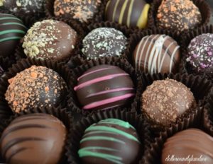 close up of assortment of Gourment Truffles
